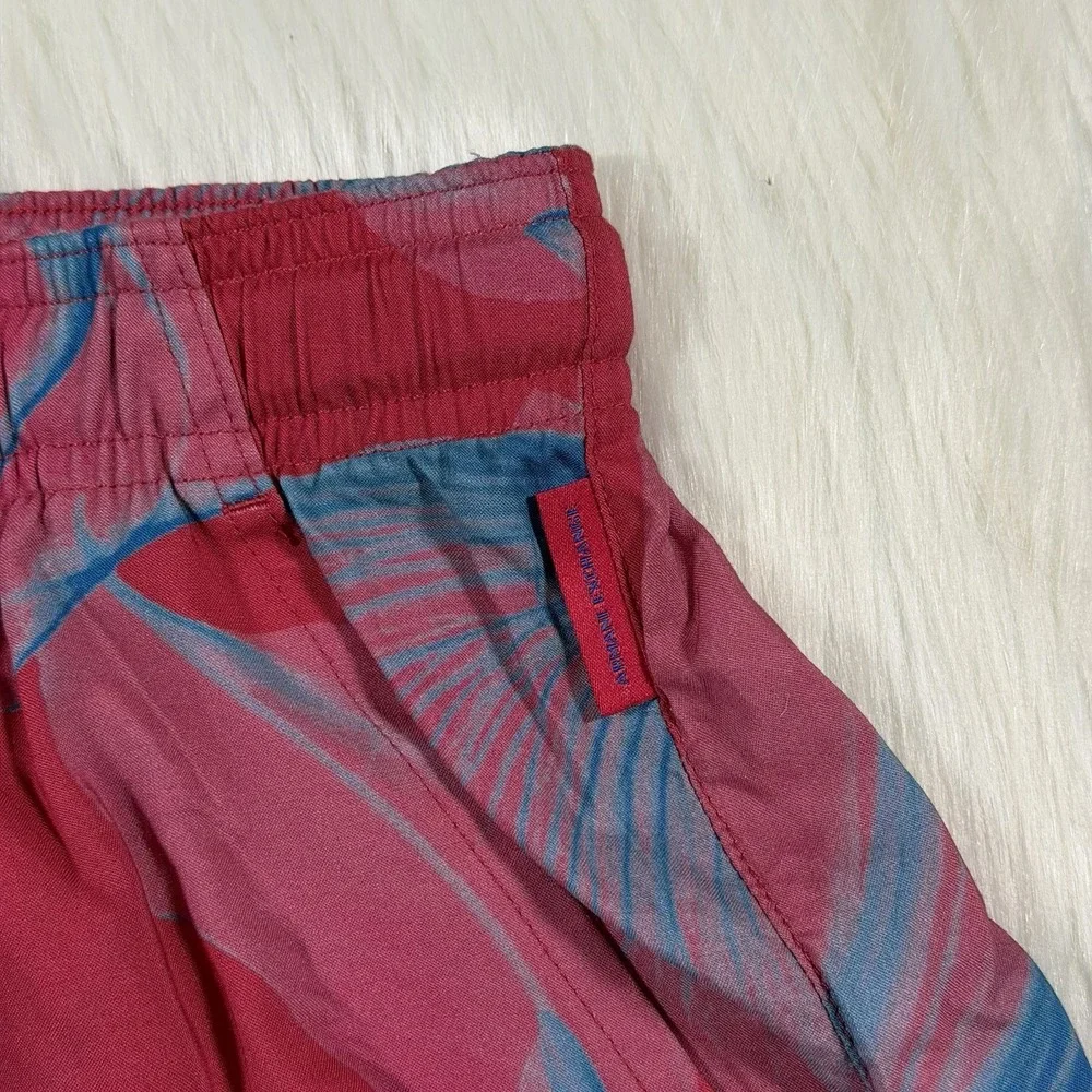 Armani Exchange Men's Size 34 Pink Tropical Floral Viscose Drawstring Shorts